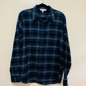 Frame Denim Blue Black Multi Plaid Men's Shirt size medium